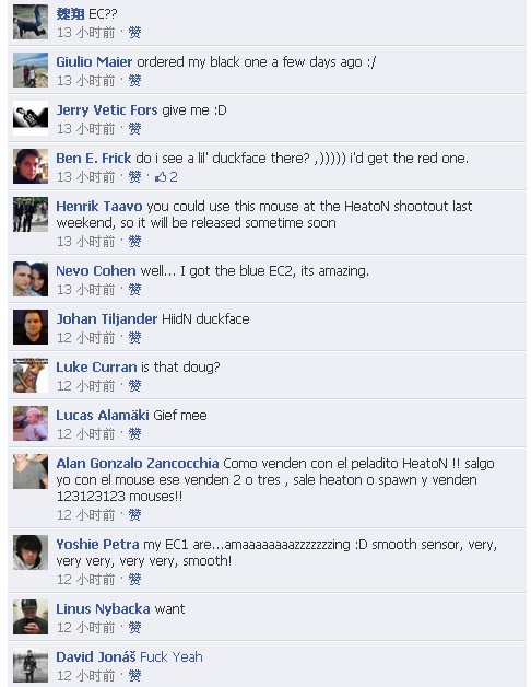 ZOWIE ��ɫEC ������Ϣ������ facebook �ٷ��˵Ļش���ͼ��JJ��