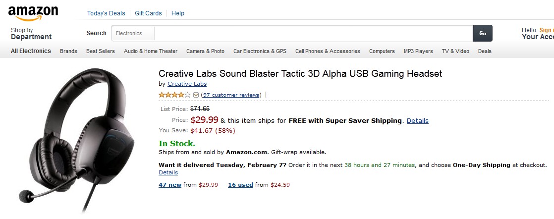 Creative Sound Blaster Tactic3D Alpha ѷؼ29.99