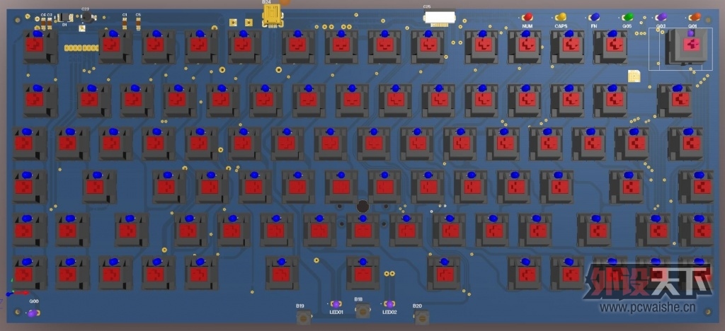 ��һ������pcb 3d���ͼ,����3dװ��ͼ