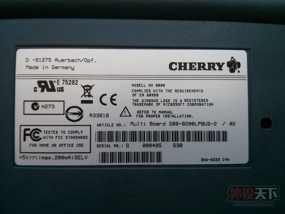 [����] ��̫ԭ��Cherry G80-8200LPBUS-2 ���� ��е���� ȫ�� 999