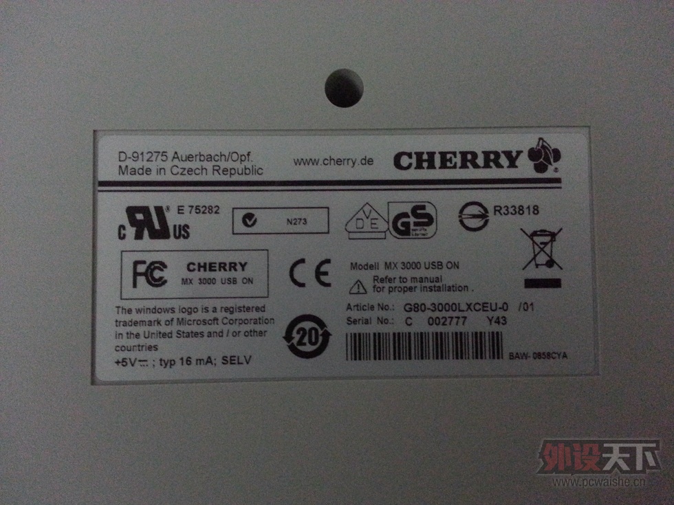 �ѳ����Ϻ���Cherry 3000�ײ� ȫ��δʹ��