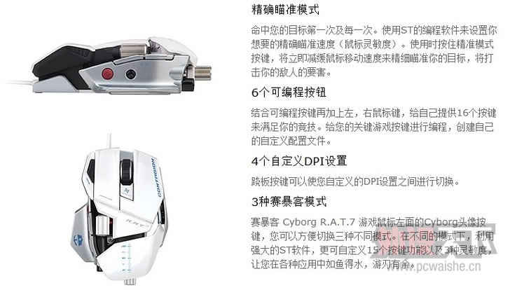 ����ɽ�����ѿ� ����ʨ Mad Catz RAT7 ѩ���� ˫�ۼ������