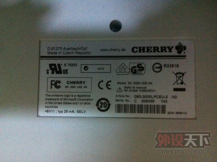 ��������CHERRY G80-3000��ɫ���� 9���� 450����