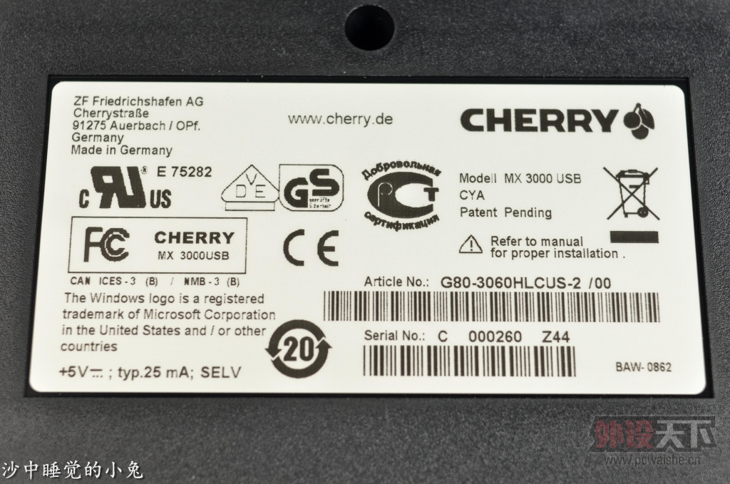 ����ԭ����ڡ�����CHERRY G80-3060 60���������濪��ͼ��