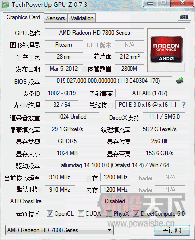 ���������ݡ� �����ѹ��� ������� HD7850 ����+ 1G DC  9.5��