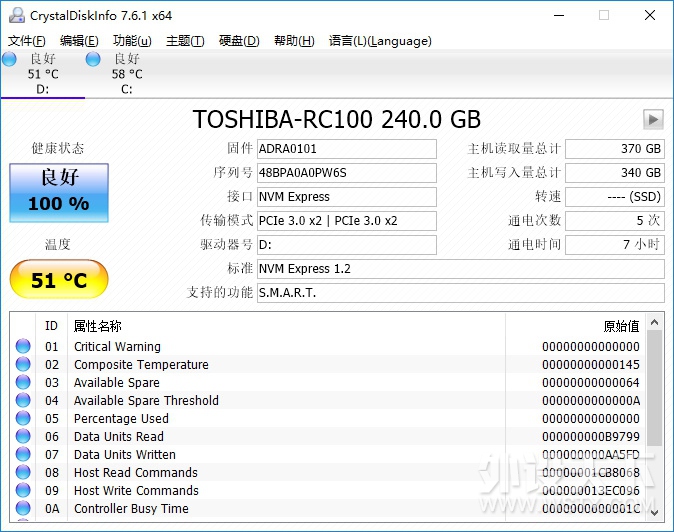 2242 NVMe M.2ѡ ֥RC100 240GС