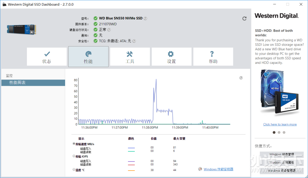 ٴ洢 WD Blue SN550 SSD 1TB 估