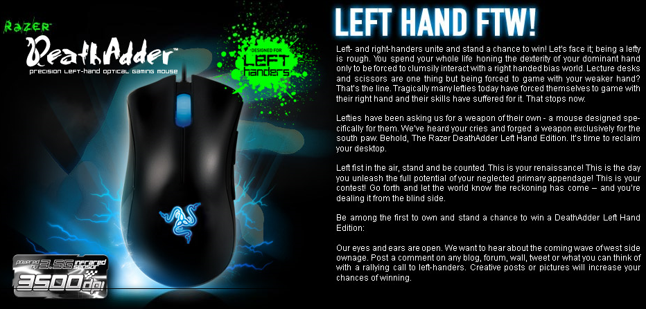 [ԭ]Razer Left Hander 3.5G DeathAdder  ְ 3.5G 