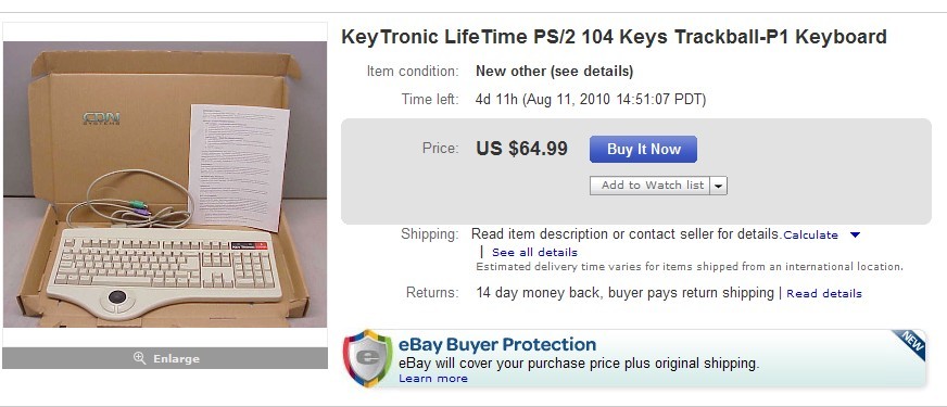 ��ն350�������ټ��ļ���Keytronic��T BALL