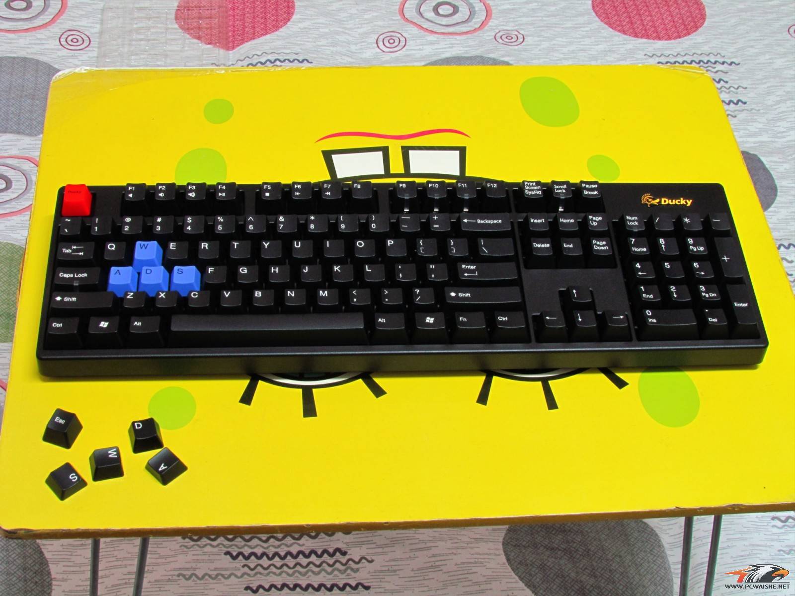 �������͵ĺ�ɫDUCKY��ʾ��ESC��������ɫWASD���������Ļ�е������������һ��������