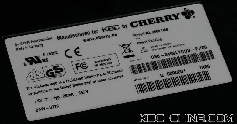 ������KBC����-cherry����G80-3000�޳�ϵ�� G80-3496����