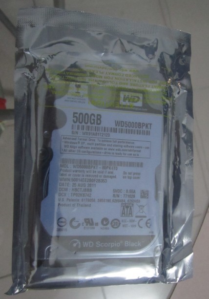 ȫ�µ� 500G�ʼǱ� 7200ת ���� ���� 2.5�磬�ͺţ�WD5000BPKT