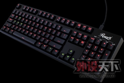 四轴配双色LED Rosewill发布Helios RK-9200机械键盘