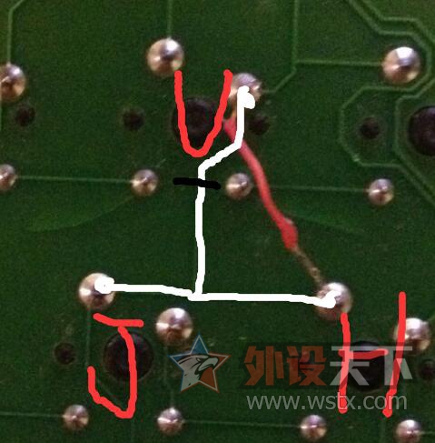 PCB摔裂后飞线导致一个键自动触发
