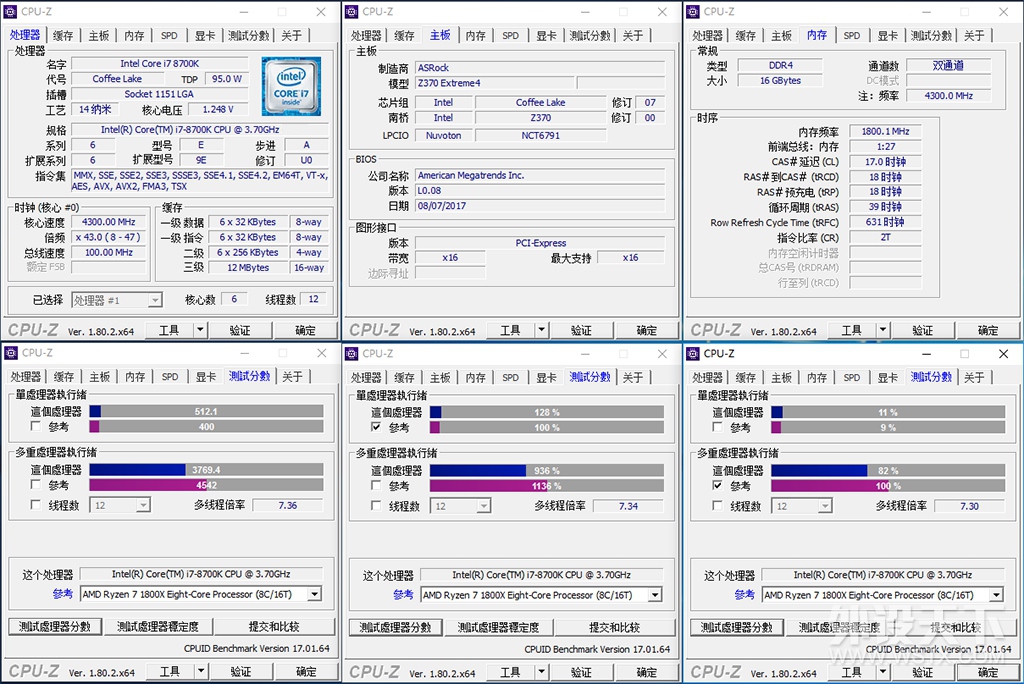 intel双节发大招，i7 8700k +Z370 Extreme4性能测试