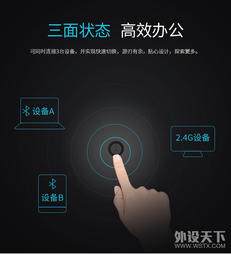 三台设备切换 雷柏M260多模式无线鼠标详情
