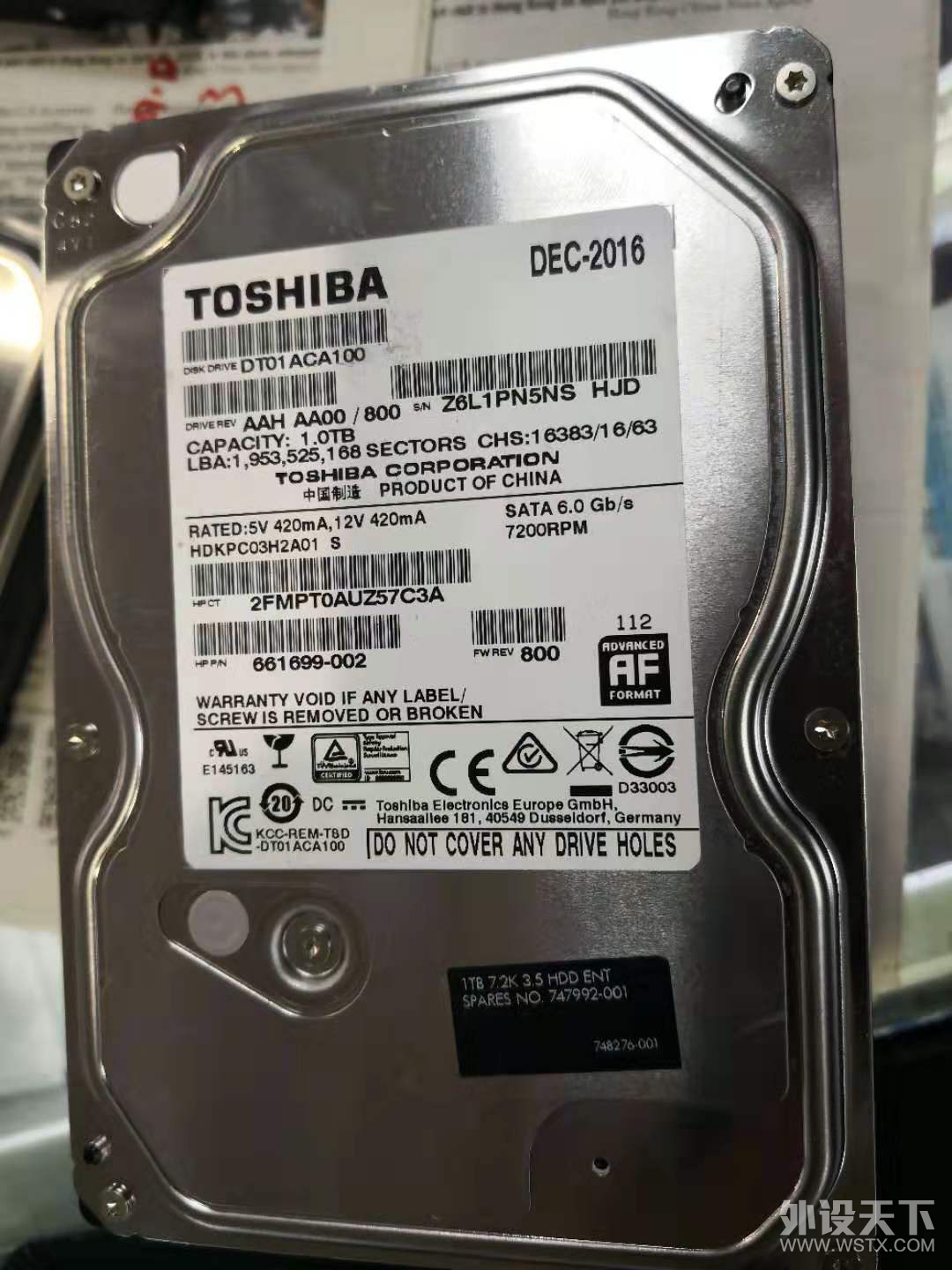 东芝1T DT01ACA100 台式机3.5寸 机械硬盘 单价166元