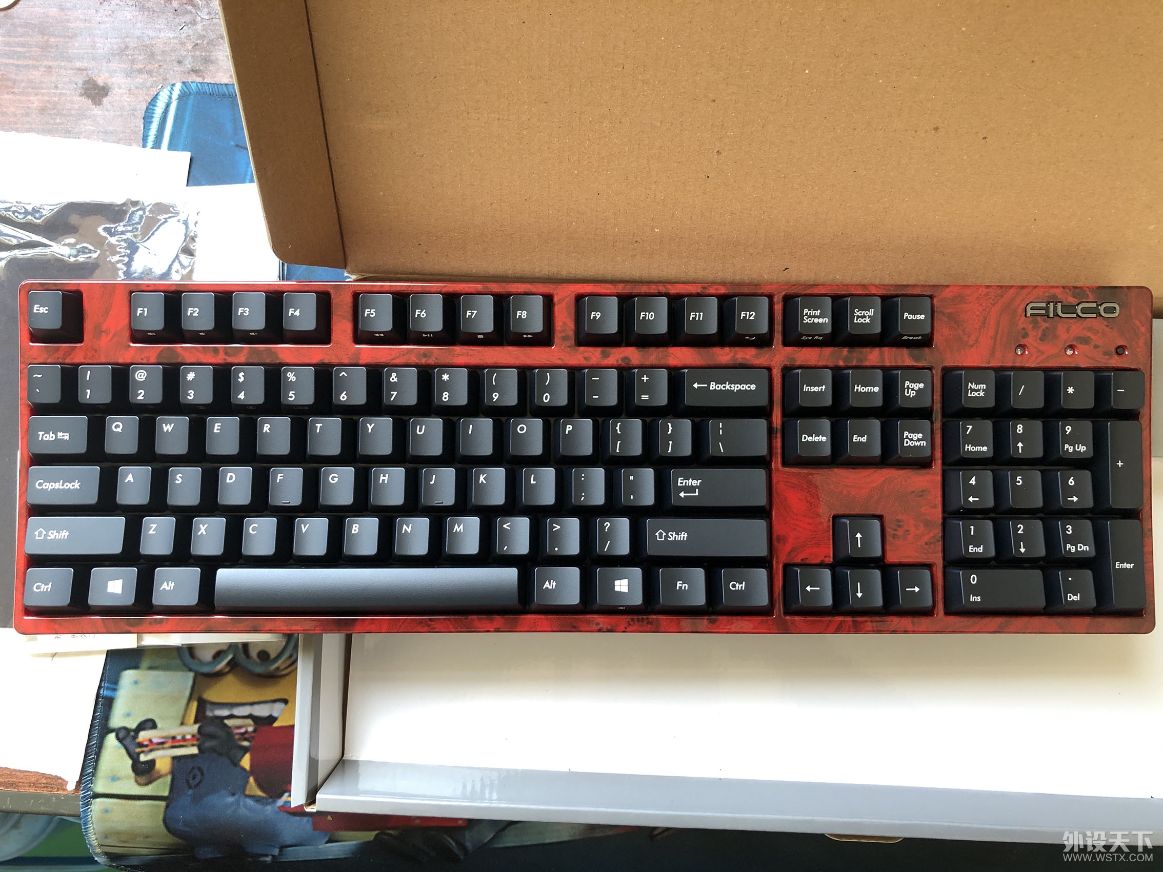 filco 机械键盘 新紫檀红104 双模 茶轴