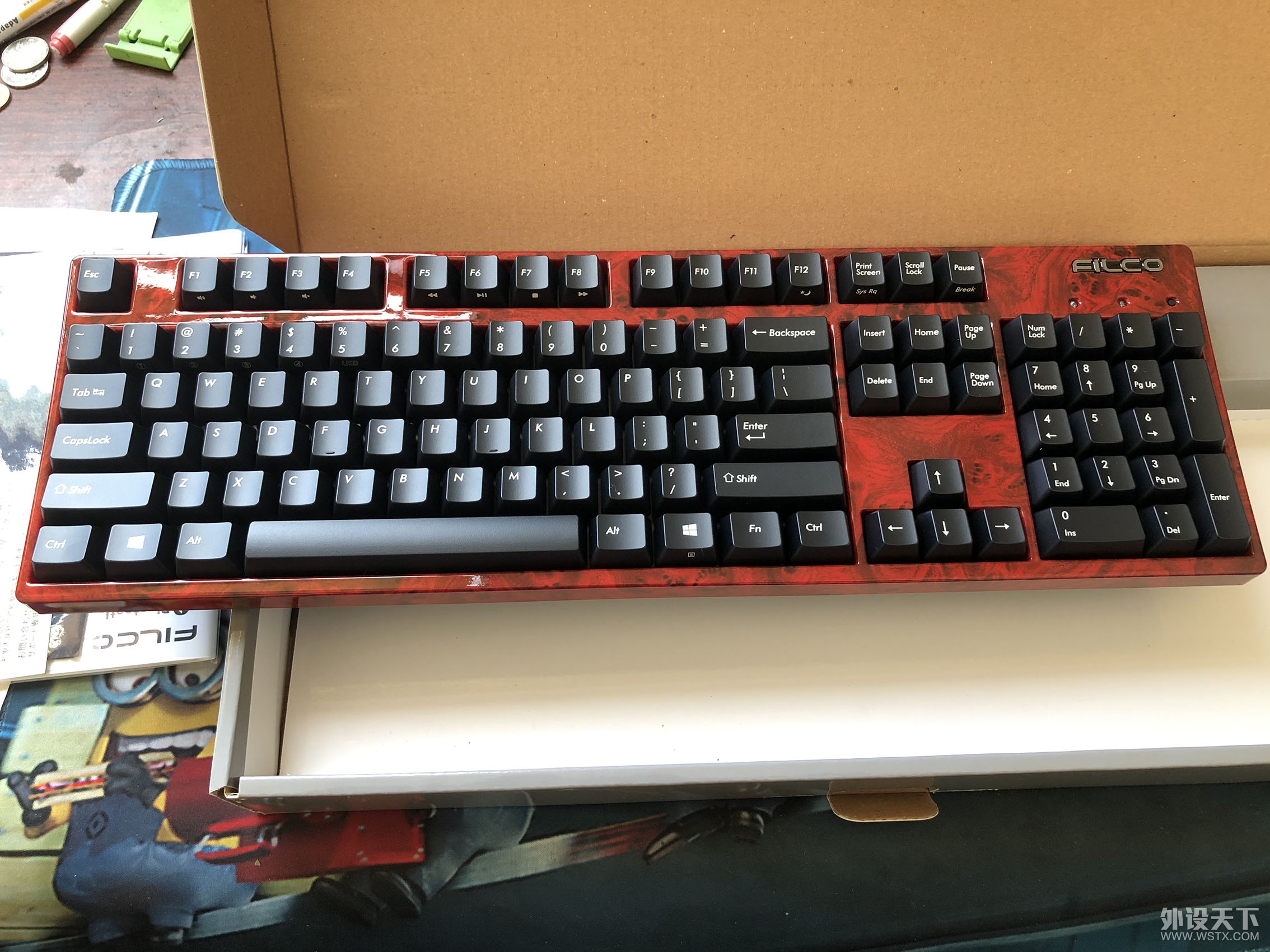 filco 机械键盘 新紫檀红104 双模 茶轴