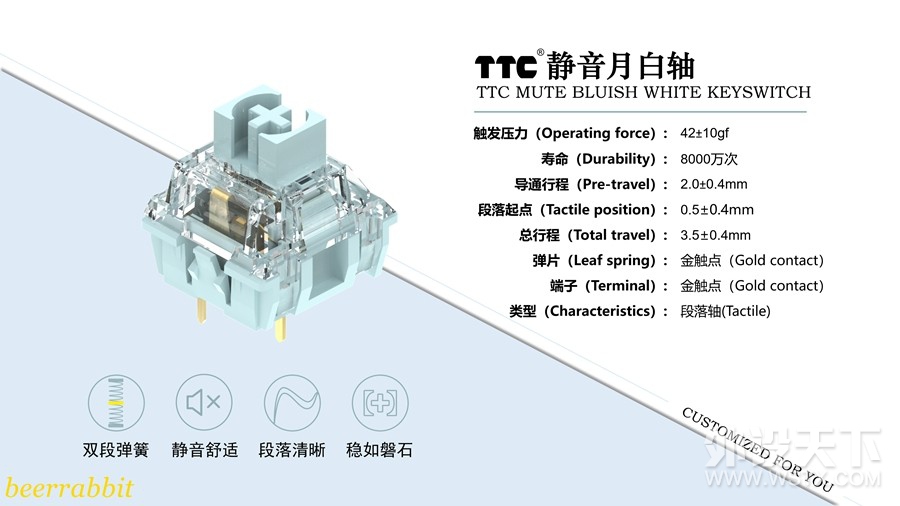 静音加大段落手感 TTC静音月白轴 试用心得