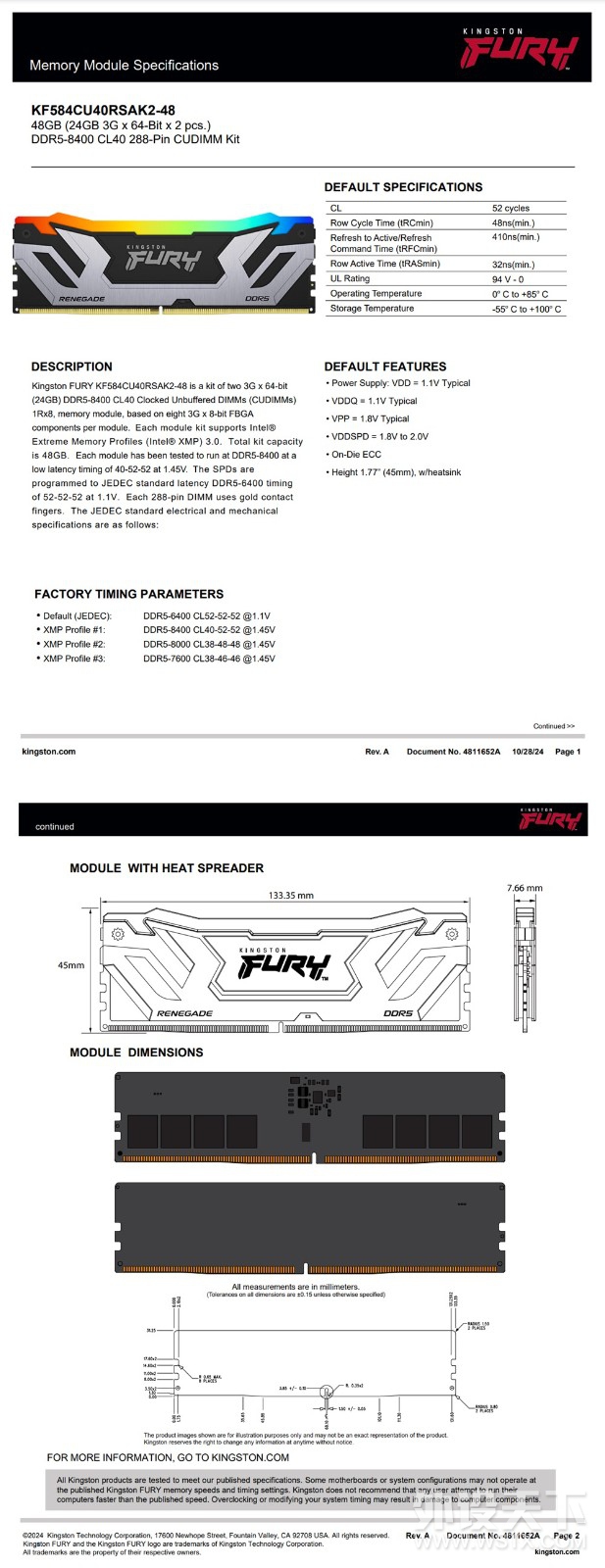 CUDIMM内存标杆Kingston FURY叛逆者DDR5 CUDIMM内存体验