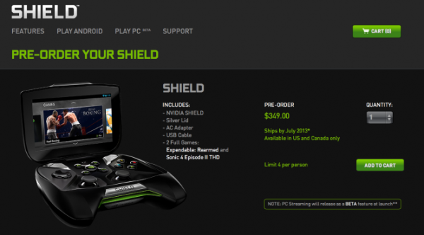 NVIDIA SHIELD ������Ϸ����ʼԤԼ �ۼ�Լ2150ԪRMB